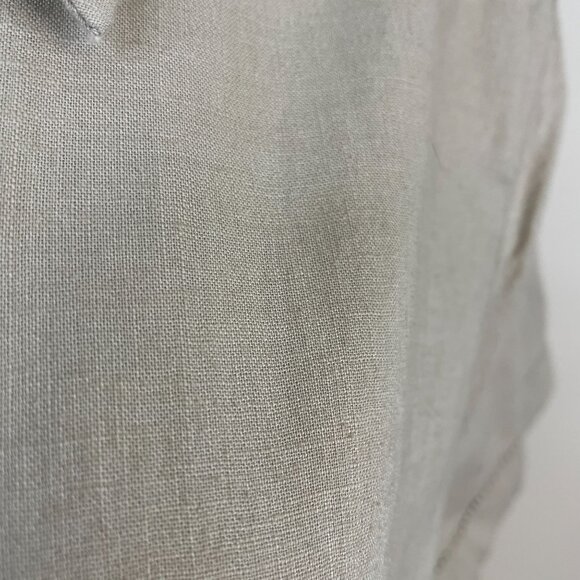 Vintage Womens Linen Blend Button Up Top Size 14 Beige Neutral Capsule Preppy - Picture 8 of 12